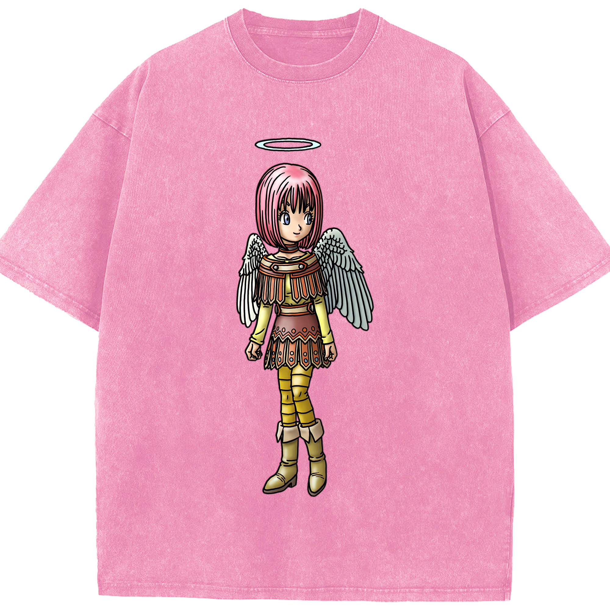 （画像用） ドラゴンクエスト Doragon Kuesuto Dragon Quest 綿100% ヴィンテージ風 半袖Tシャツ（フロントプリント）